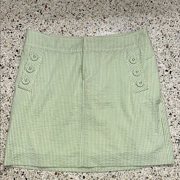 Lilly Pulitzer green seersucker mini skirt lined golf 4 - Picture 1 of 6